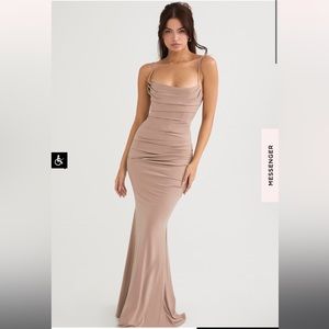 NWT House of CB Milena Almond Jersey Corset Maxi - SMALL